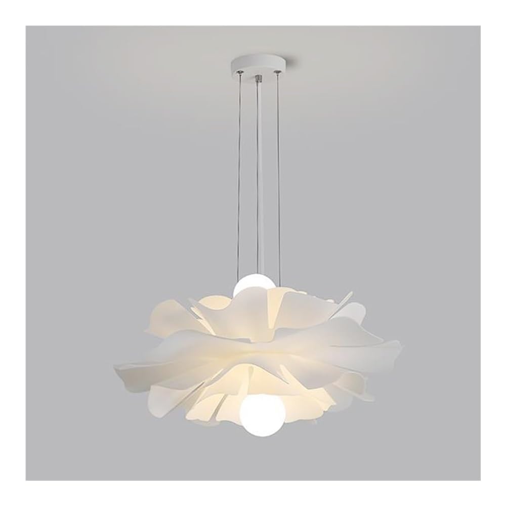 Lustre fleur blanche moderne réglable en hauteur pour îlot de cuisine et salon chic