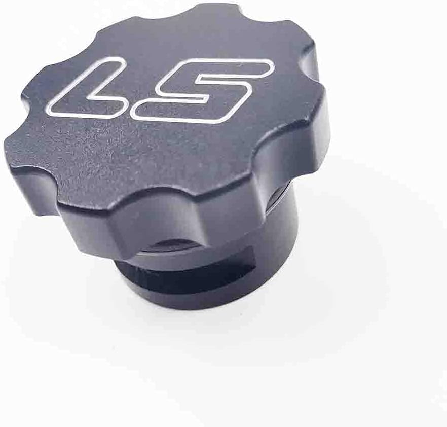 For LS Engines Oil Cap – CNC Machined Billet 6061 Aluminum Replacement for GM LS1 LS2 LS3 LS6 LSX Swapped Engines – Black Anodized Finish with Laser-Engraved Logo, Includes O-Ring Seal