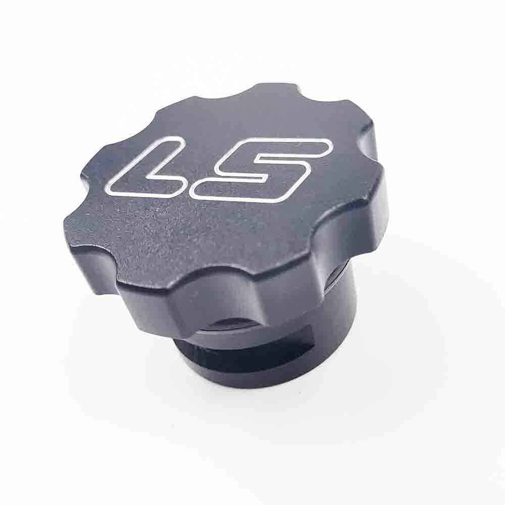 Bouchon d'huile LS GM en aluminium usiné CNC LS1 LS2 LSX LS Noir
