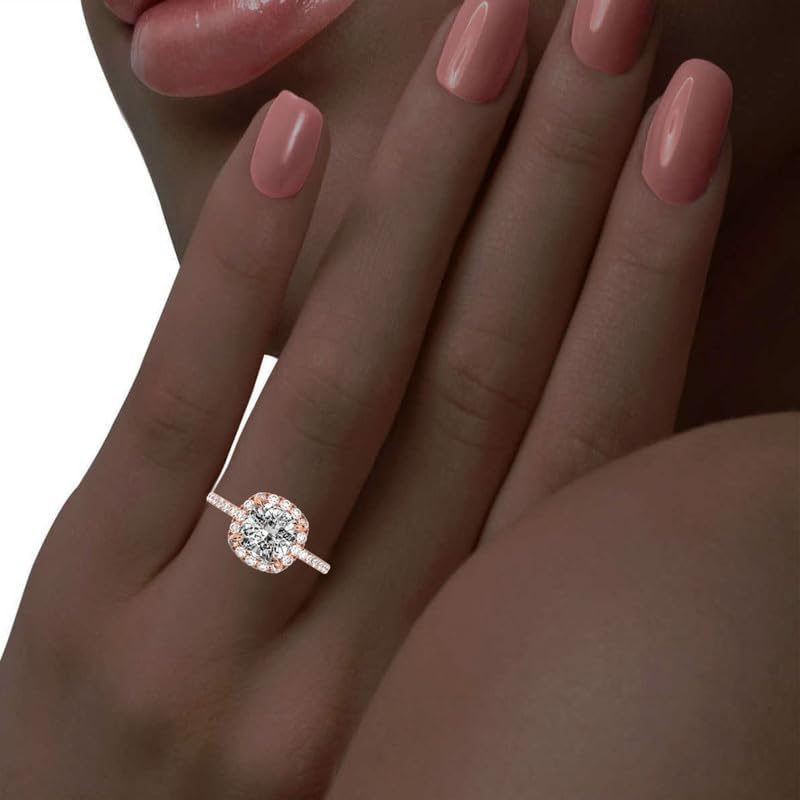 Moissanite Engagement Ring for Women,6 Carat Solitaire Engagement Ring,10K 14K 18K Gold & 925 Sterling Silver Wedding & Proposal Jewelry