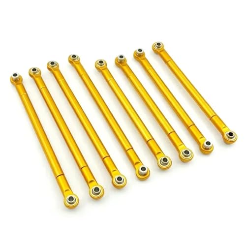 Rc Special Connecting Rod for Mn Mn86S Mn86 Mn86KS Mn86K G500 1/12 8PCS Metal Pull Rod Link Rod Linkage RC Car Parts and Accessories Upgrade Replacement and Use(Yellow)