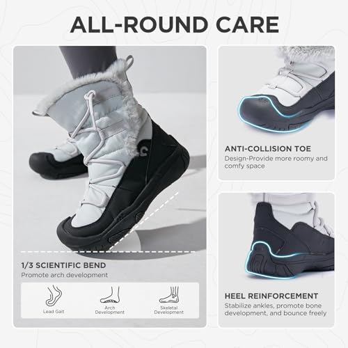 Boys Girls Snow Boots Waterproof Outdoor Sport Warm Cozy Anti-Slip Lightweight Winter Shoes for Toddler/Little/Big Kid3