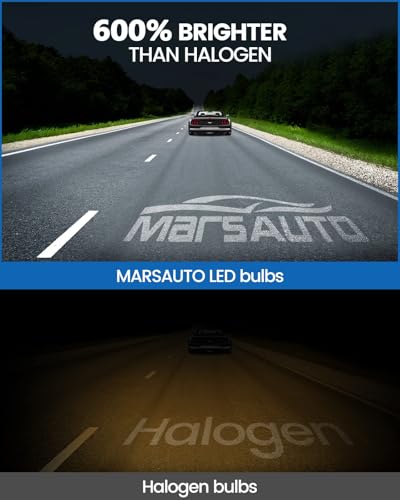 Image of Marsauto 9006 LED Bulbs, 800% Super Bright, Real 1:1 Design, 6500K Cool White, 10-Year Extended Lifespan, 5 Min Quick Plug and Play, IP68, Pack of 2