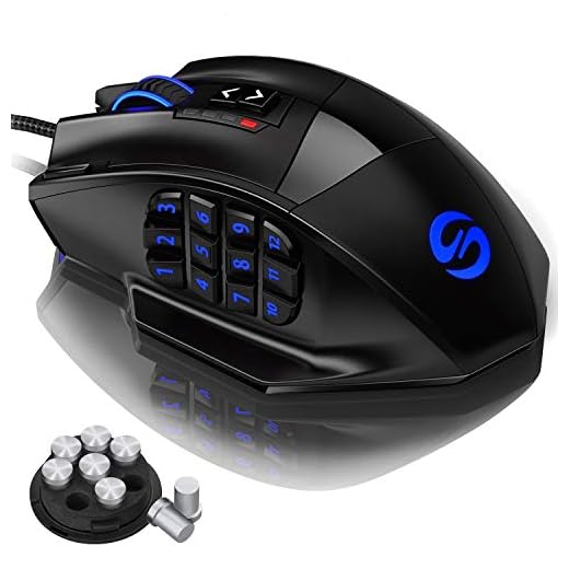 UtechSmart Venus Gaming Mouse RGB Wired, 16400 DPI High Precision Laser Programmable MMO Computer Gaming Mice [IGN's Recommendation]