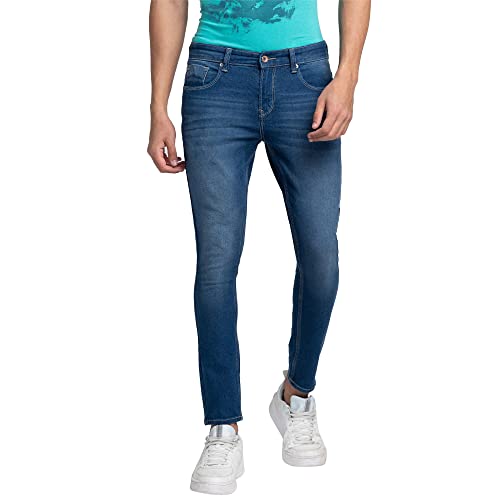 Image of Spykar Men's Kano Slim Fit Mid-Rise Jeans (Ankle Length)
