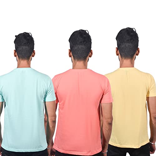 Image of Men Slim Fit Cotton T-Shirts Half Sleeve with Three Different Colors Combo Pack of 3