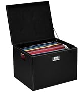 G.U.S. Hanging File Box | Decorative Hanging File Folders Storage Bins with Lids | Portable Deskt...