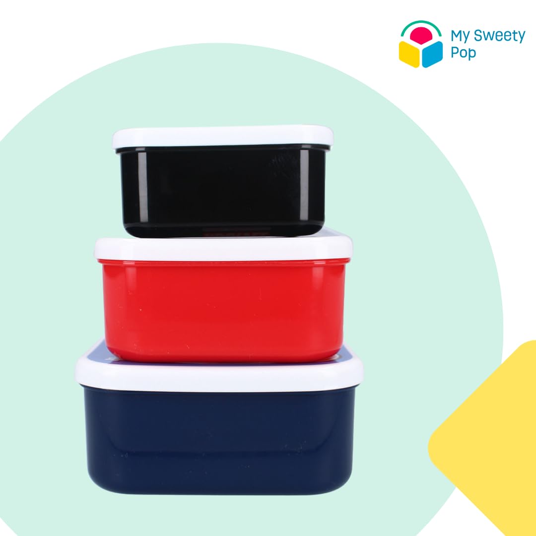 My sweety pop, Set of 3 Lunch Boxes, Lunch Box, Lunch Box, for Kids, Crib, Nursery, School, Holiday, Meal, 11.5 cm (Spidey - Image 3