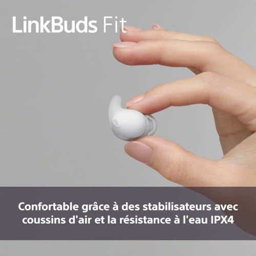 Sony LinkBuds Fit Ecouteurs Bluetooth sans Fil à réduction de Bruit Confortables IPX4 Hi Res Audio Mode Ambient Sound 21h d'autonomie Connexion multipoint iOS et Android - vue 4