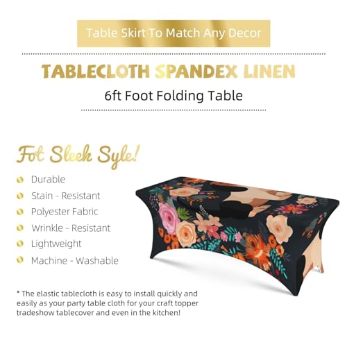 Nappe extensible sans pli pour table 1,8 m à motif floral teckel - 6