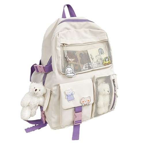 Mochila - bolsa escolar femenina de alta capacidad paquete back girl japonesa | Accesorios de múltiples bolsillos llevan bolsas escolares de anime, libros, documentos, artículos de papelería, viagg