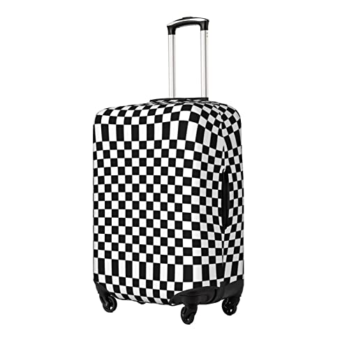 Black And White Checkered Luggage Cover High Elastic Travel Suitcase Spandex Polyester Protective Cover Small2