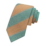LJBFNN Ties for Men, Striped Mens Tie Cotton Skinny Tie for Men Formal Neckties for Wedding/Business/Casual (Green Yellow)