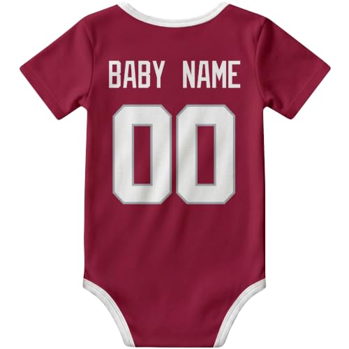Image of KREDE Baby Clothes Custom Name Bodysuit for Baby Boy Gifts | Short Sleeves Bodysuit with Custom Number Name
