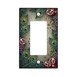 Copertura per interruttore della luce a bilanciere singolo, elegante vintage melograno uva autunnale verde plastica dimensioni standard piatti decorativi da parete per casa soggiorno nuovo