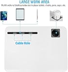 Lipo Mobile Sit Stand Desk - Height Adjustable Standing Laptop Desk Cart Rolling Couch Table on Wheels White Workstation with Gas Spring Riser for Home Office Classroom