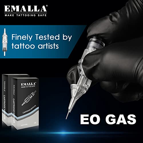 Emalla Cartridges - 20Pcs Disposable Cartridges Round Liner for Cartridge Pen & Supply(1007RL), Black - Image 4