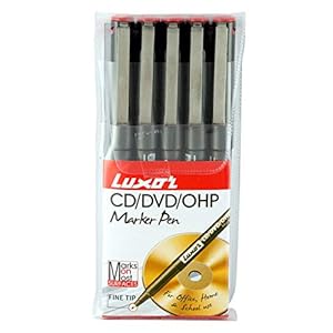 Luxor 969 OHP Permanent Marker – Red – Set of 5