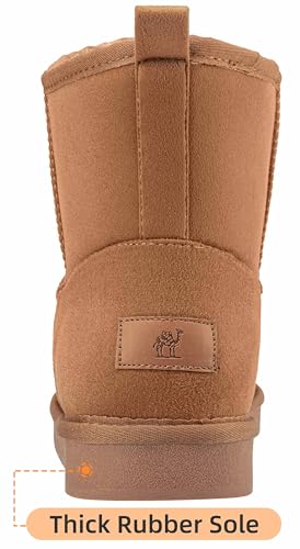 CAMEL CROWN Mens Fur Snow Boots Slip on Winter Boots Mid Calf House Slippers Boots Short Mini Boots for Men4