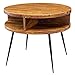 Produktbild FineBuy Couchtisch Sheesham Massivholz/Metall 60x45x60 cm Tisch Wohnzimmer | Design Beistelltisch mit Ablage | Kleiner Wohnzimmertisch Rund Braun
