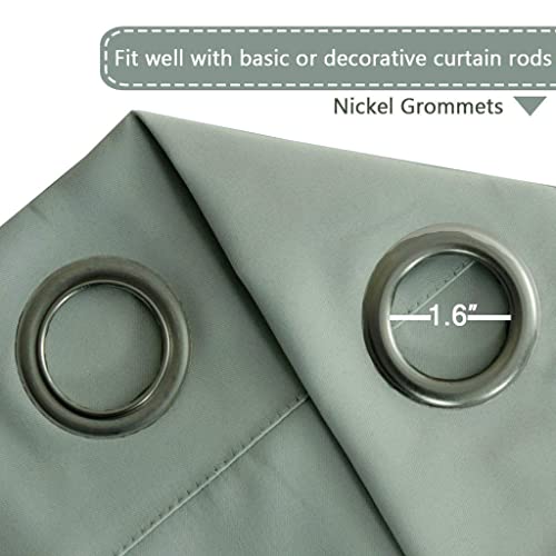 H.versailtex Blackout Room Darkening Grommet Window Curtains 84 Inch Long Bundle 2 Panels Blackout Curtain Valances, 52" W X 18" L, Sage #TOP2