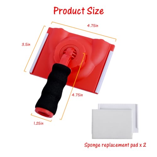 Paint Edge Trimmer, Paint Edger Tool for Walls with Two Replace Pad Adjustable Wall Corner & High Ceilings Pad Painter, Baseboard Painting Tool, Home Interior Painting Supplies