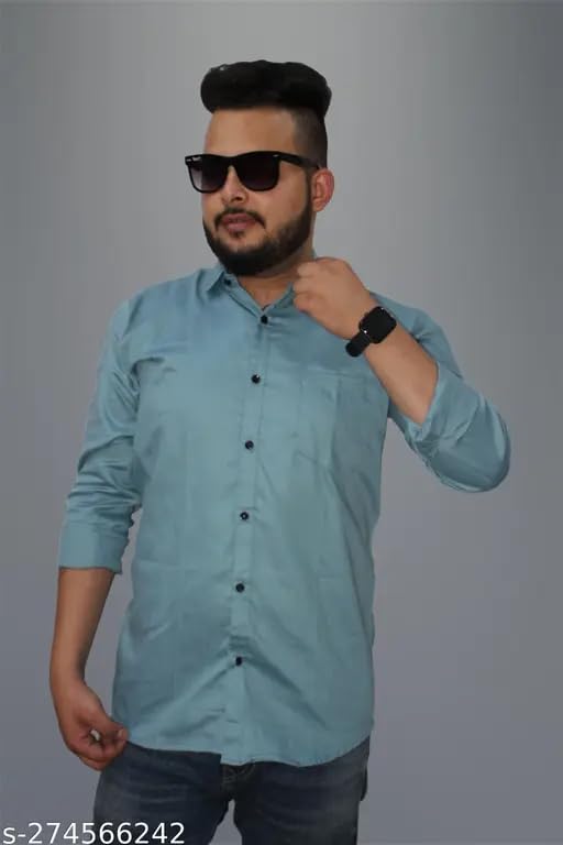 Image of Men's Cotton Casual Shirt, Brown, Full Sleeves, Regular Fit