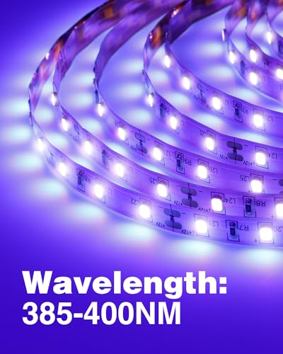 Onforu 32.8ft LED Black Light Strip Kit, 600 Units Lamp Beads, 12V Flexible Blacklight Fixtures, 10m Ribbon, Non-Waterproof for Glow Party, Indoor Birthday, Body Paint,Halloween - image 3