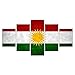 Produktbild WHOOPS Moderne Hd Flagge Wandkunst Kurdistan Banner Poster Wohnkultur 5 Panel Ölgemälde Für Wohnzimmer Gedruckt Artwork30 * 40 * 2 30 * 60 * 2 30 * 80 cm Rahmenlose