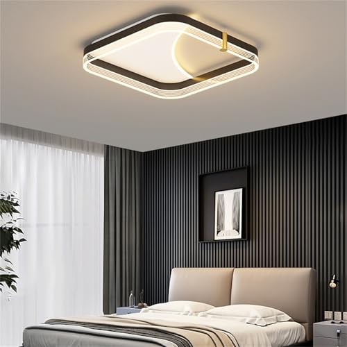 Plafonnier LED dimmable marron rond avec télécommande pour salon - 7