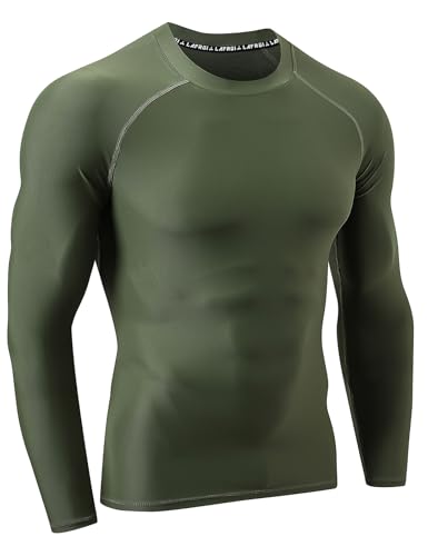 LAFROI Men's Long Sleeve UPF 50+ Sun Protection Shirt Compression BJJ Swim Rash Guard3
