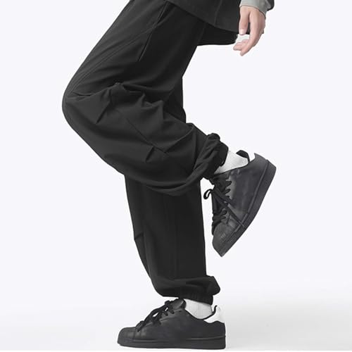 Men's Y2K Wide Leg Baggy Cargo Sweatpant Casual Loose Ruched Jogger with Pockets Trendy Streetwear Trousers Plus Size 6
