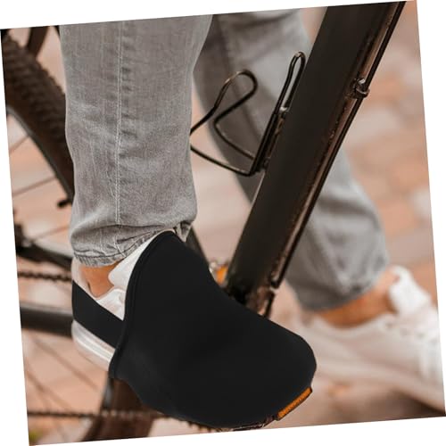 2 cubre dedos para bicicleta cálidos y antideslizantes, diseño de media zapatilla elástica, impermeables al viento, para protección en climas fríos miniatura 2