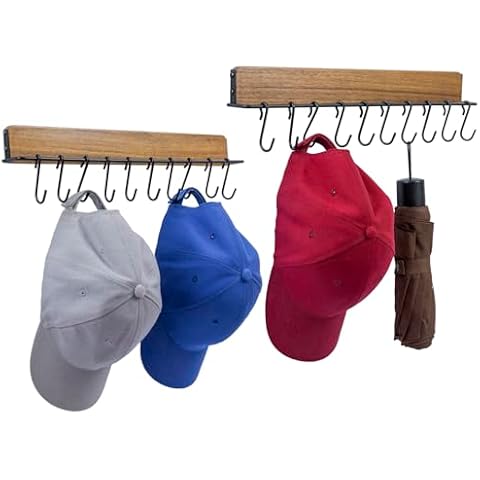 MyGift Acacia Wood Hat Rack Cover