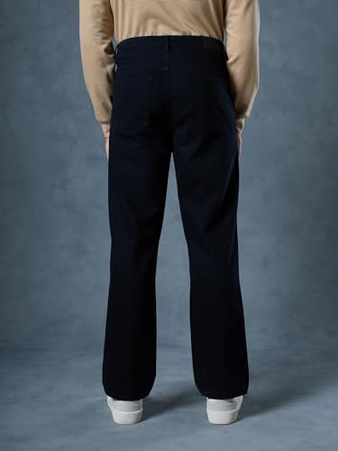 Image of Bewakoof Men's Solid Straight Fit Cotton Jeans