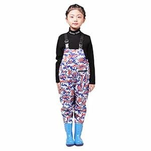 Verdikte superhoge steltlopers voor kinderen, waterdichte jeugdtaille steltlopers met vislaarzen, verstelbare schouderriem jachtoveralls steltlopers broek