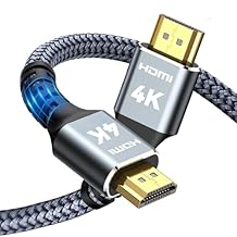 4K HDMI Cable 1M/3.3FT - 18Gbps High Speed, 4K@60Hz HDR, HDCP 2.2, Braided Cord for PS5, PS4, Laptops, Monitors, Fire TV, Apple TV