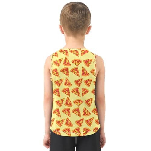 J JOYSAY Pepperoni Pizza Slice Yellow Boys Tank Top Sleeveless Muscle Shirts Quick Dry Kids T-Shirts 3-15T3