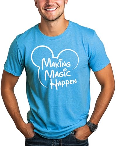Image of Unisex Making Magic Happen T-Shirt | Graphic Vacation Tee | Perfect for Casual Everyday Printed Wear Tshirt (3XL, Heather Aqua)