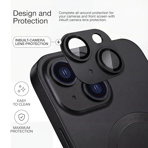 Image of amazon basics Premium Mag-Safe Case for iPhone 15 | Shockproof & Anti-Scratch Cover | Soft Silicone with Wireless Charging | Camera Lens Guard - Black
