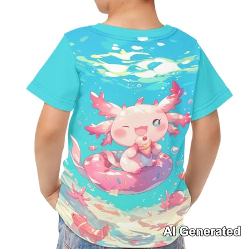 Image of Xhuibop Kids Tshirts Girls Boys 3-16 Years Summer Clothes for Teens Loose Fitting Tops