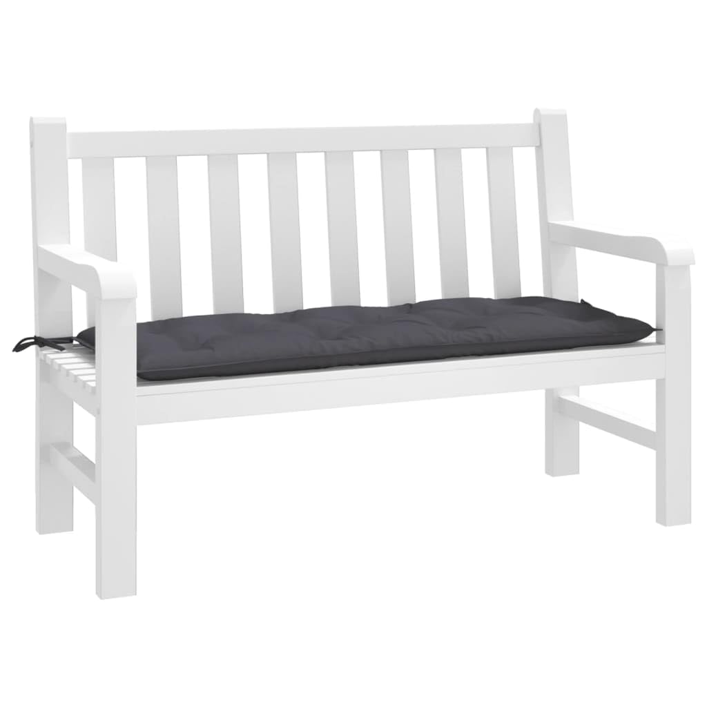 Cuscino per panca da giardino, antracite, 120 x 50 x 7 cm, in tessuto Oxford, imbottito, antiscivolo, impermeabile, per balcone, terrazza, per esterni, morbido, confortevole, ergonomico
