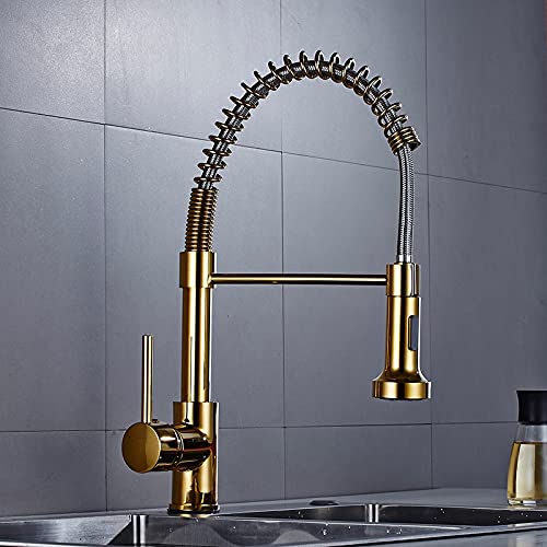 Mélangeur à ressort extensible avec becs pivotants et douchette extractible pour évier - 3