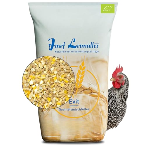 Leimüller Hühnerfutter Bio Müsli 25 kg - Alleinfuttermittel für Hühner & Legehennen - Für leckere & stabile Eier - Hühnerfutter 25kg aus Bio Zutaten - Handabgefüllt mit Liebe