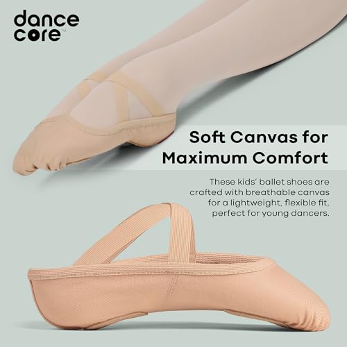 Ballet Shoes for Girls Genuine Leather Slip-On Ballet Dance Slippers with Full Sole for Toddler/Little/Big Kids2