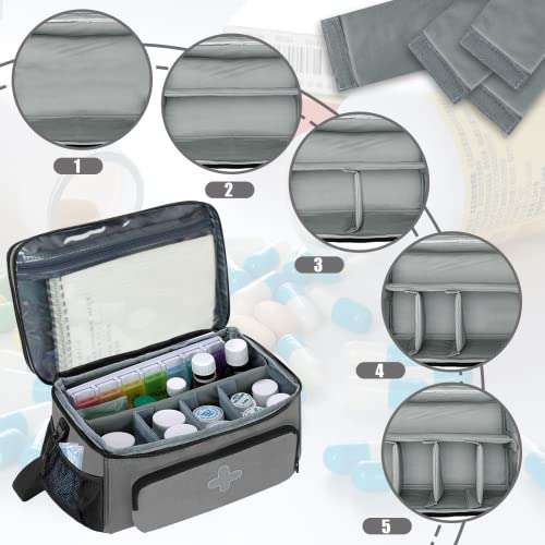 Image of GDNasist Medicine Storage Bag, Medical Bag Pill Bottle Organizer Empty