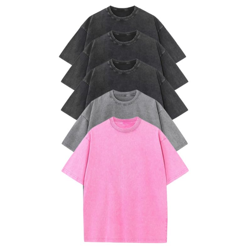 Mixed T-Shirt Pack for Men Women,Oversized Tshirt Casual Tees Loose Fit Tops