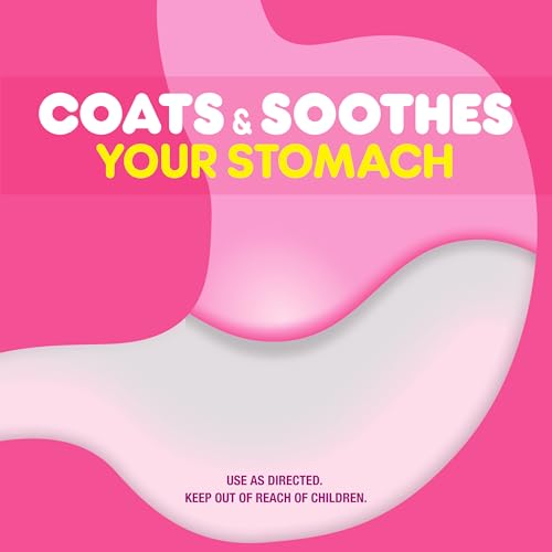 Image of Pepto Bismol Berry Mint Chews, Upset Stomach Relief, Nausea Relief, Heartburn Relief, Indigestion Relief, Anti Diarrhea Medication for Adults - 5 Symptom Fast Relief, 48 Chewable Tablets