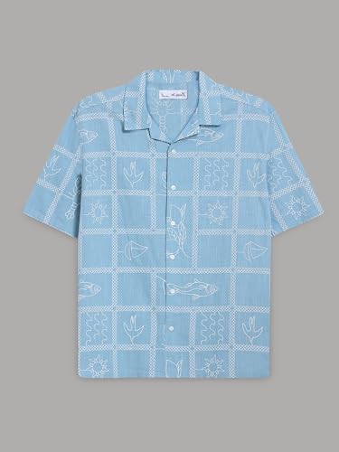 Image of StitchX Men's Tropical Embroidered Resort Shirt-XS-2XL