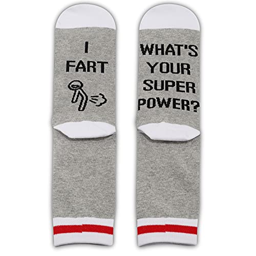 G2TUP 2 Pairs Fart Joke Gift Socks - I Fart, What's Your Super Power Socks2